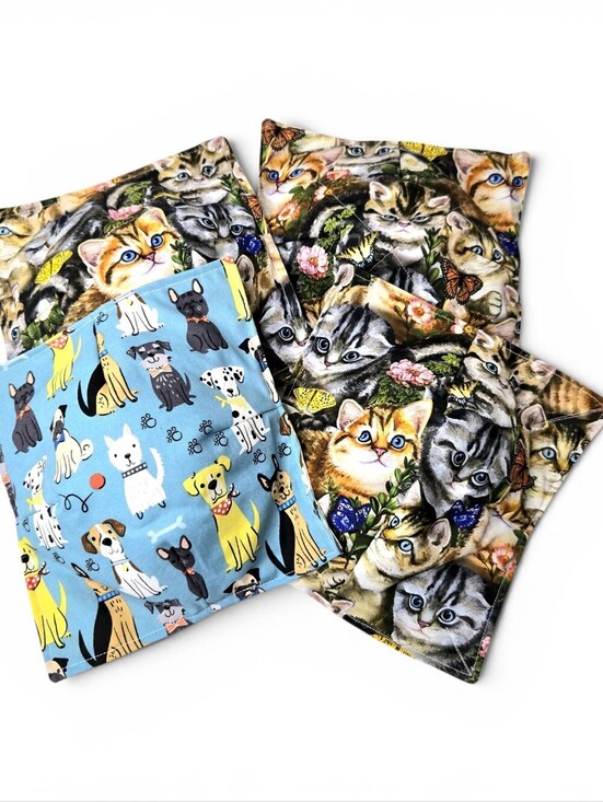None Other - Animal Lover Bowl Cozies. Set Of Four. Cat/dog